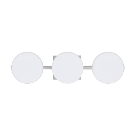 Besa Lighting Ciro Vanity, Opal Matte, Satin Nickel Finish, 3x5W LED 3WS-773807-LED-SN